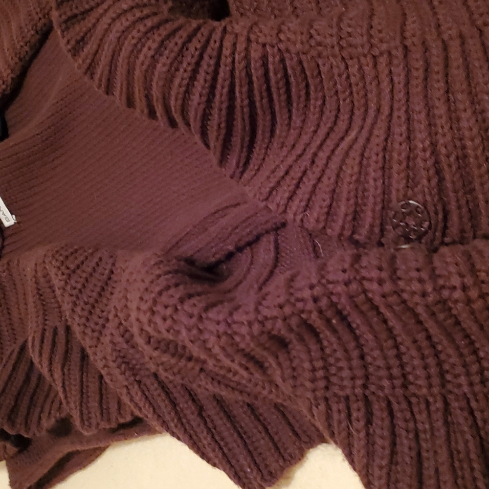 Brown Ruffle-front Sweater Vest - Picture 6 of 6